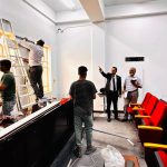 Dean of the College of Veterinary Medicine inspects the renovation of the discussion hall in the college