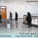 حملة تطوعية لإدامة جمالية ممرات كلية الطب البيطري بعد أعمال الصبغ